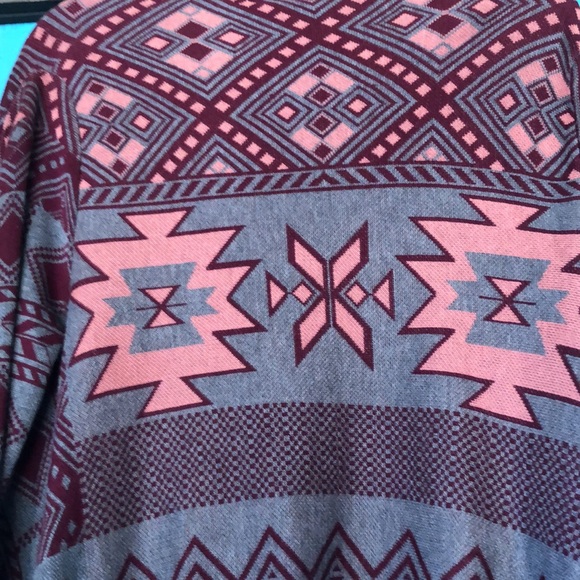 Hippie Rose Asymmetrical Tribal Aztec Print Cardigan Sweater - Picture 7 of 7
